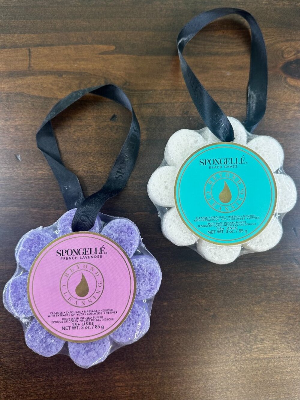 Two NEW Spongellé Daisies-Beach Grass Wild Flower & French Lavender Wild Flower